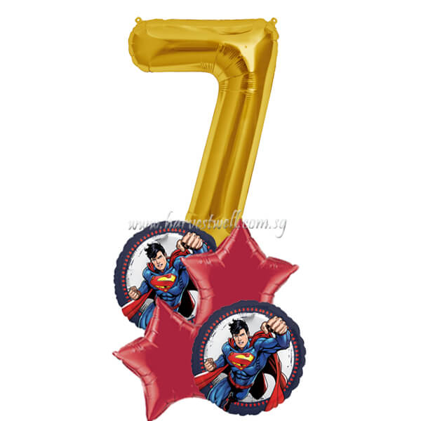 Superman Birthday Age Balloon Package